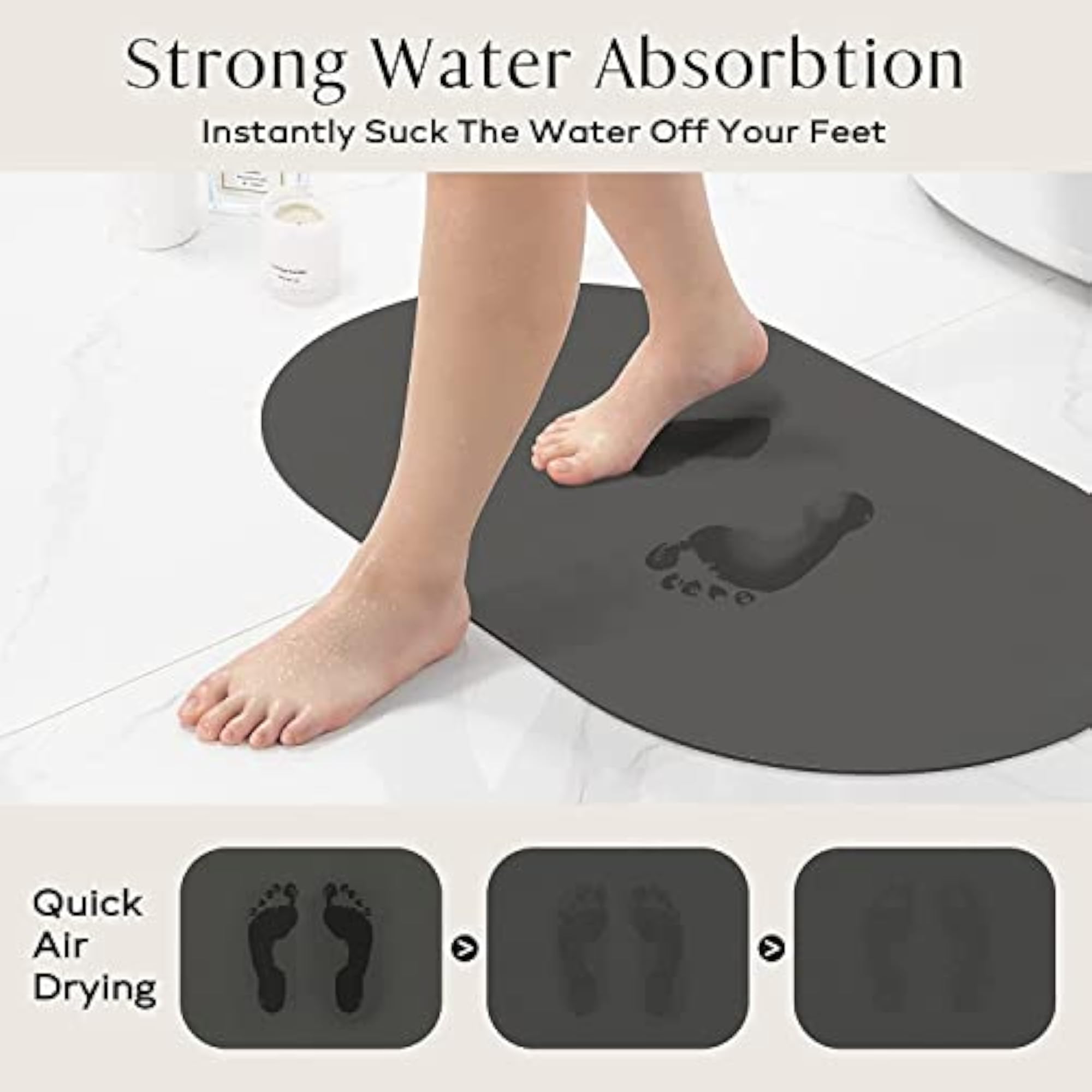 Innovative Bathroom Rug Mat/Super Absorbent Quick Dry Napa Leather